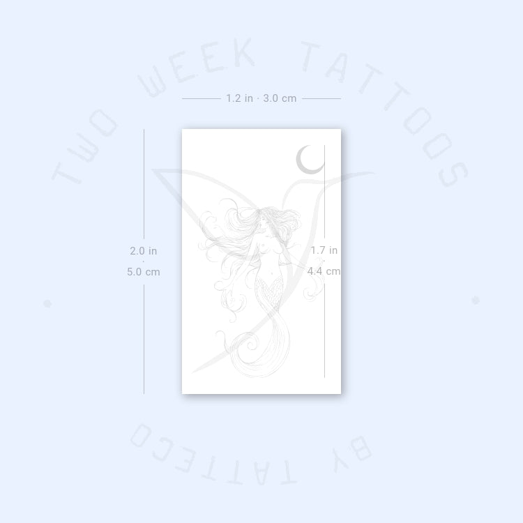 Mermaid And Moon Semi-Permanent Tattoo - Set of 2
