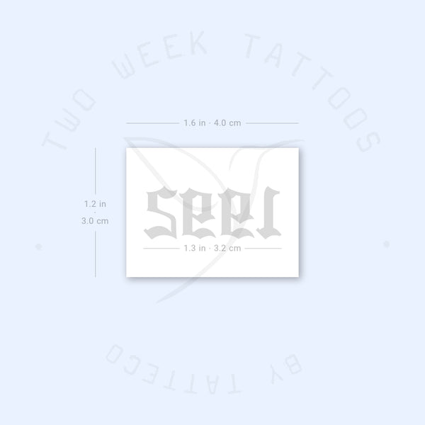 Gothic 1992 Birth Year Semi-Permanent Tattoo - Set of 2