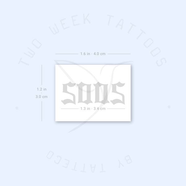 Gothic 2002 Birth Year Semi-Permanent Tattoo - Set of 2