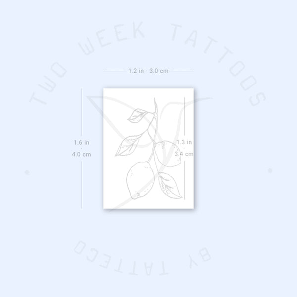 Lemon Branch Semi-Permanent Tattoo - Set of 2