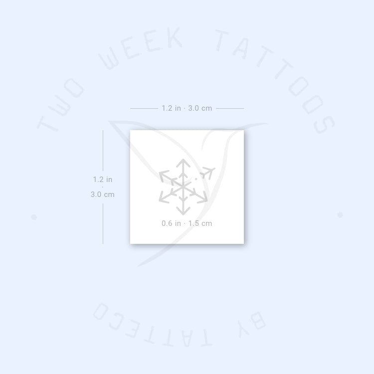 Flying Snowflake Semi-Permanent Tattoo - Set of 2