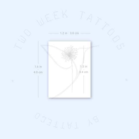 Tatuaje semipermanente minimalista de diente de león (juego de 2)