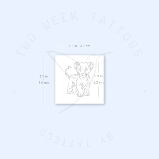 Tatuaje semipermanente de cachorro de león (juego de 2)
