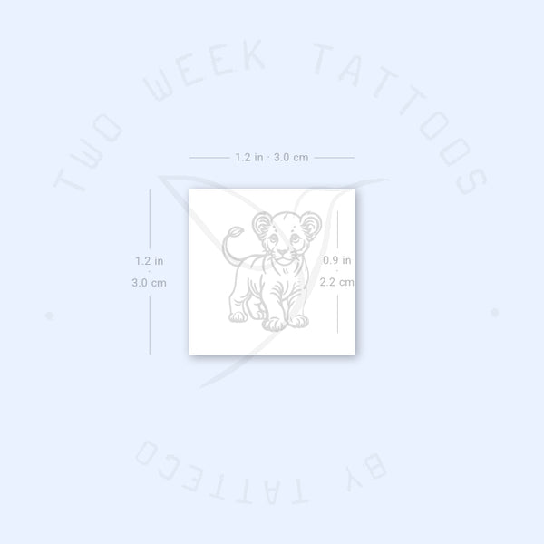 Little Lion Cub Semi-Permanent Tattoo - Set of 2