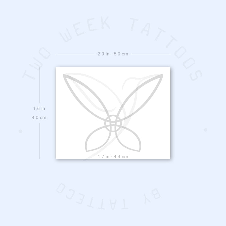 Tatuaje semipermanente de mariposa con nudo de bruja (juego de 2)