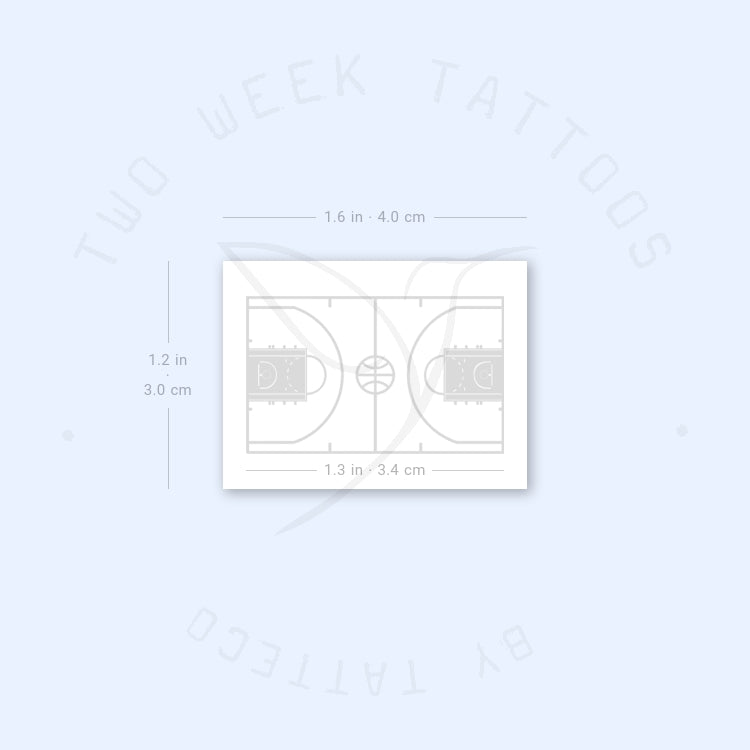 Basketball Court Semi-Permanent Tattoo - Set of 2