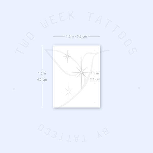 Three Shinning Sparkles Semi-Permanent Tattoo - Set of 2