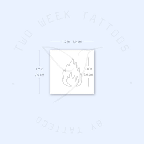 Fire Flame Outline Semi-Permanent Tattoo - Set of 2