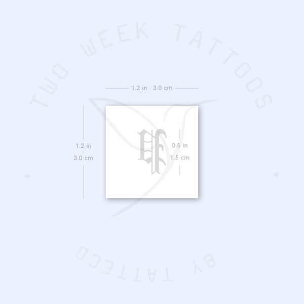 Gothic P Semi-Permanent Tattoo - Set of 2