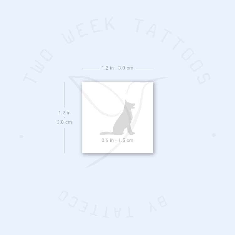 Tiny German Shepherd Semi-Permanent Tattoo - Set of 2