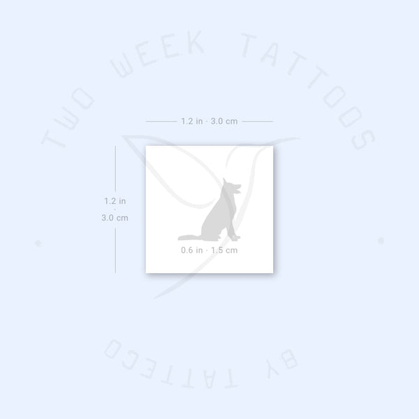 Tiny German Shepherd Semi-Permanent Tattoo - Set of 2