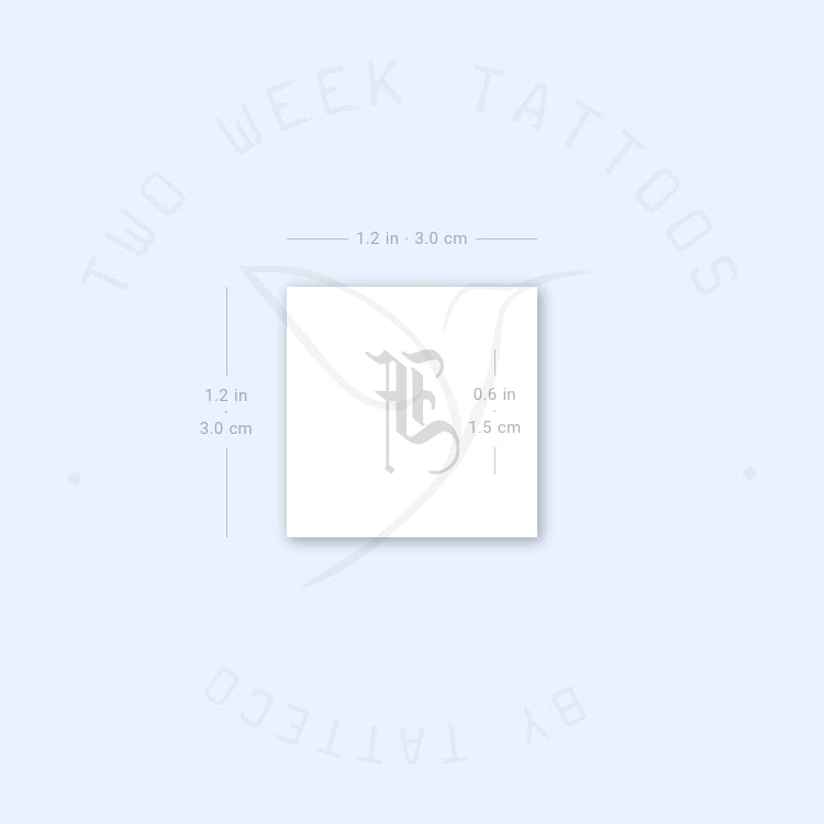 Gothic F Semi-Permanent Tattoo - Set of 2