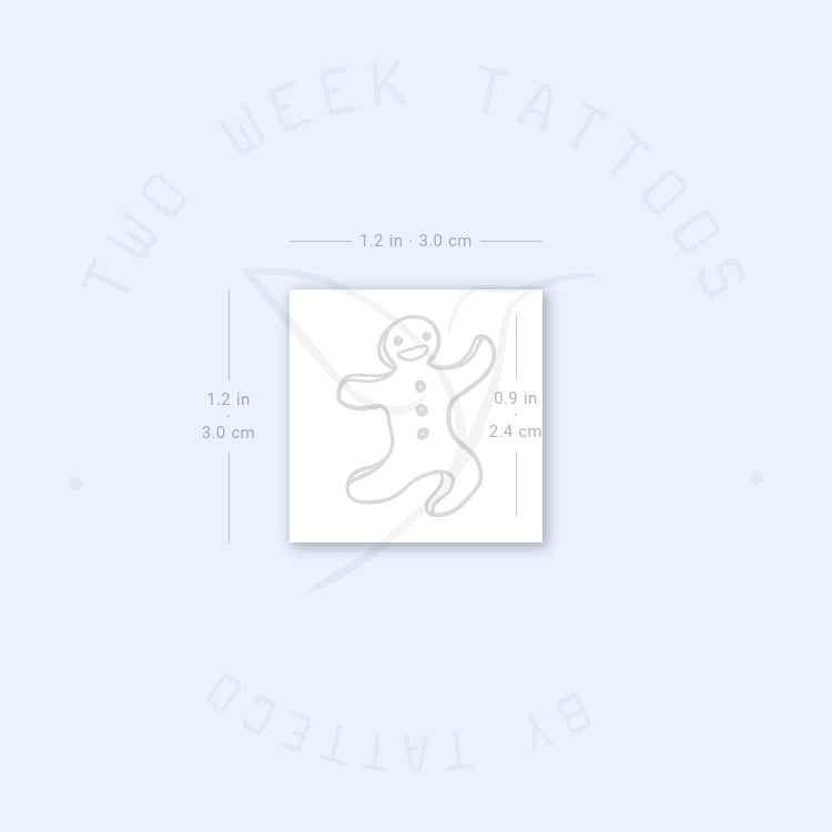 Gingerbread Man Semi-Permanent Tattoo - Set of 2