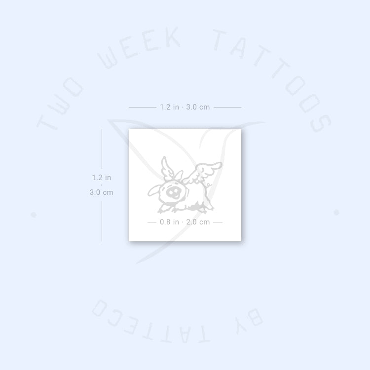 Little Flying Pig Semi-Permanent Tattoo - Set of 2