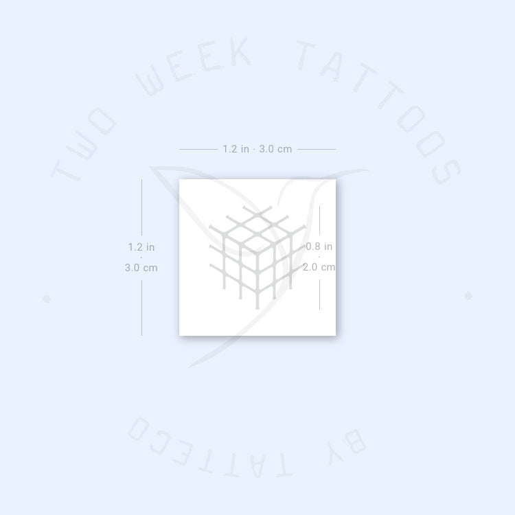 Tatuaje semipermanente minimalista de cubo de Rubik (juego de 2)
