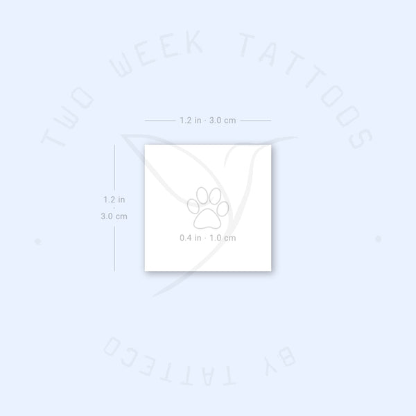 Little Paw Outline Semi-Permanent Tattoo - Set of 2