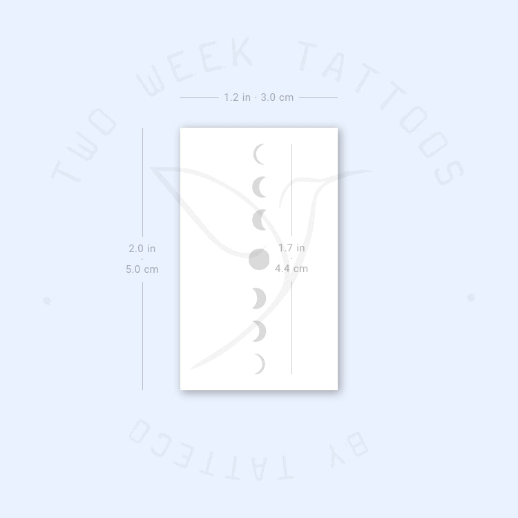 Vertical Moon Phases Semi-Permanent Tattoo - Set of 2