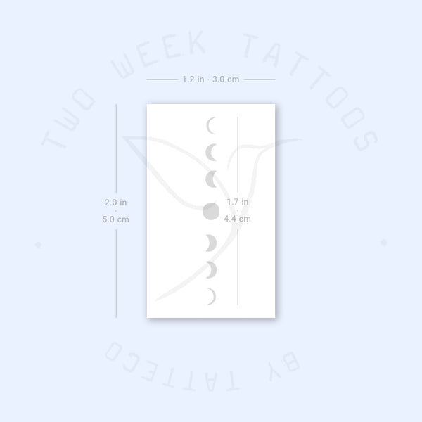 Vertical Moon Phases Semi-Permanent Tattoo - Set of 2
