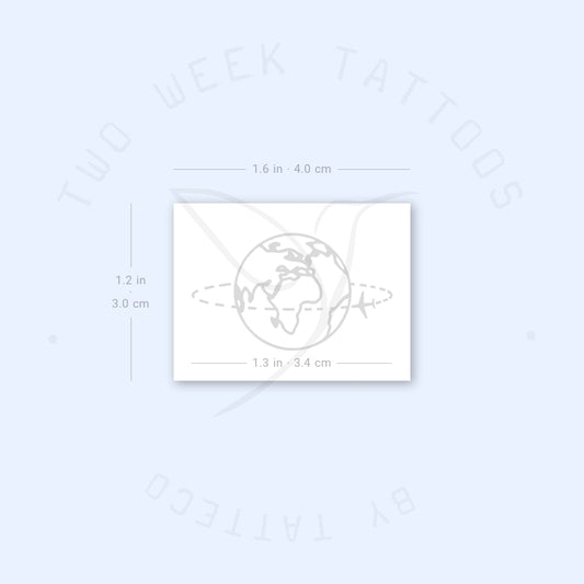 Flying Around The World Semi-Permanent Tattoo - Set of 2