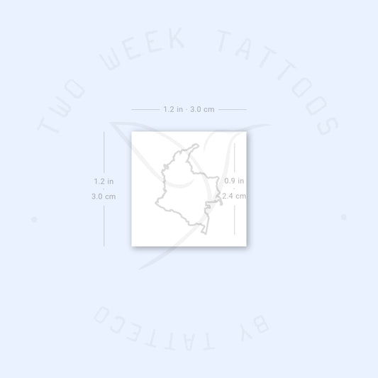 Tatuaje semipermanente del mapa de Colombia (juego de 2)