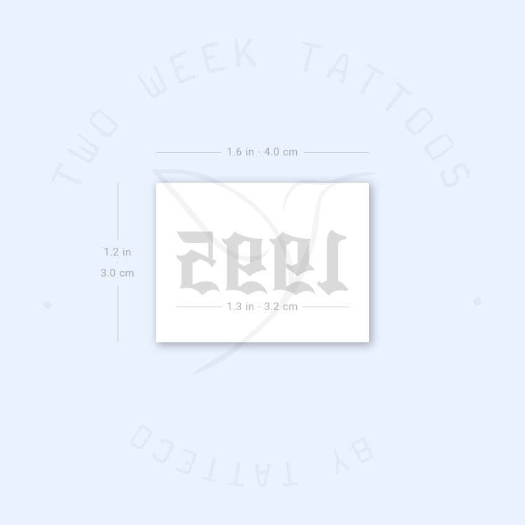 Gothic 1995 Birth Year Semi-Permanent Tattoo - Set of 2