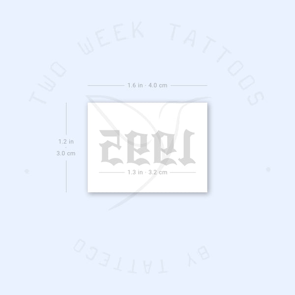 Gothic 1995 Birth Year Semi-Permanent Tattoo - Set of 2