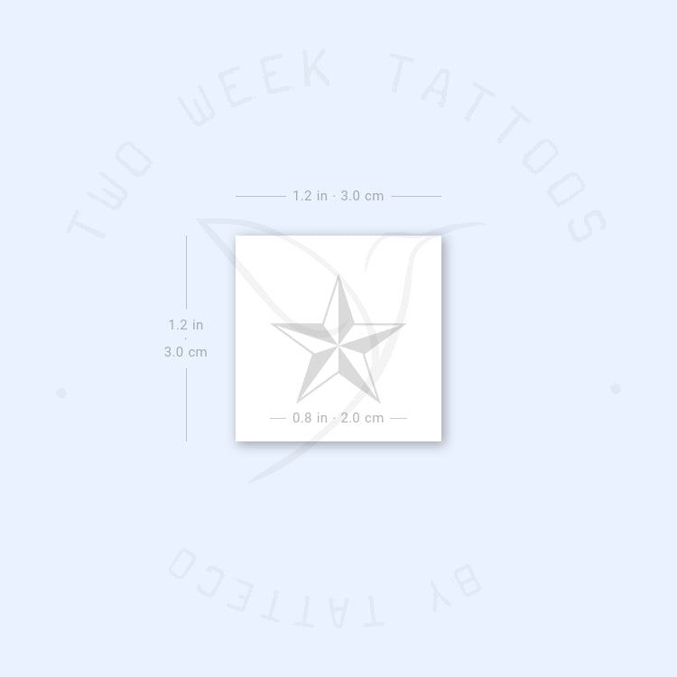 Tatuaje semipermanente de estrella náutica pequeña (juego de 2)