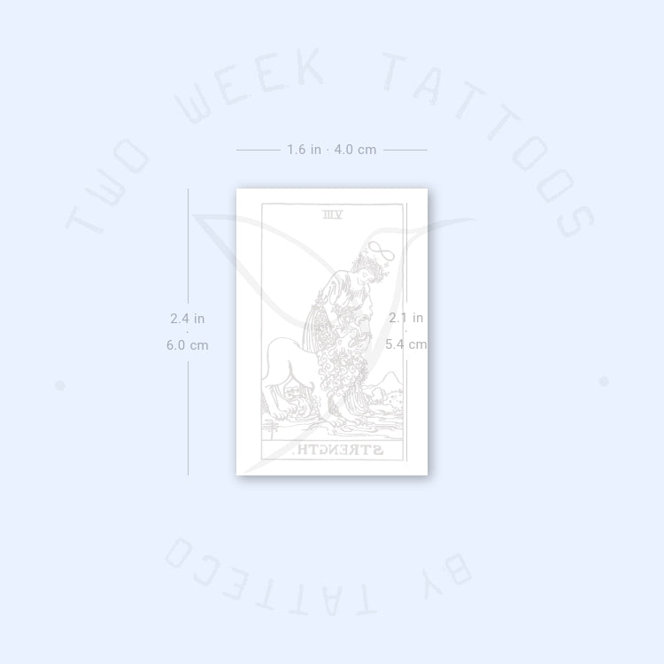 Strength Tarot Card Semi-Permanent Tattoo - Set of 2