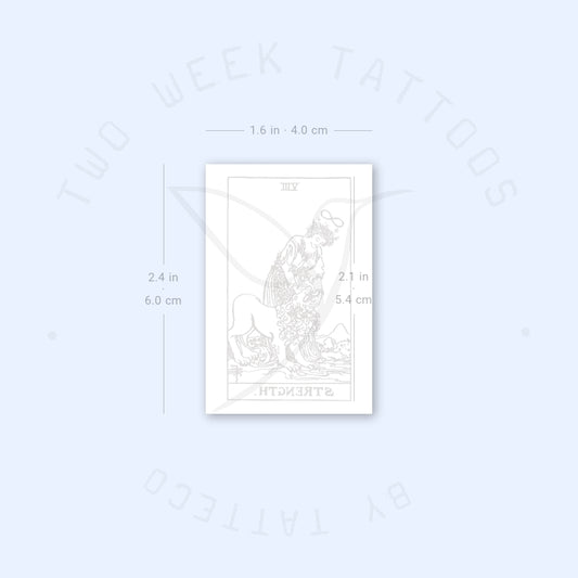 Tatuaje semipermanente de la carta del Tarot de la Fuerza (juego de 2)