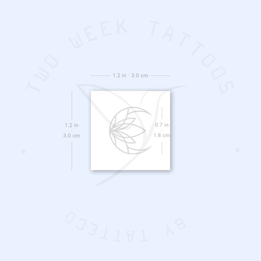 Tatuaje semipermanente de loto lunar - Juego de 2