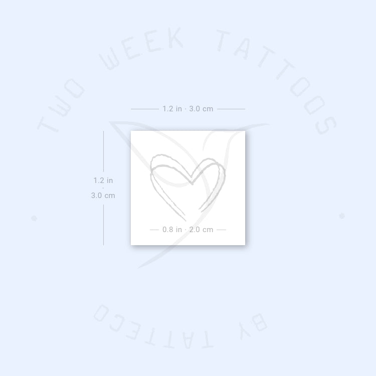 Double Heart Semi-Permanent Tattoo - Set of 2