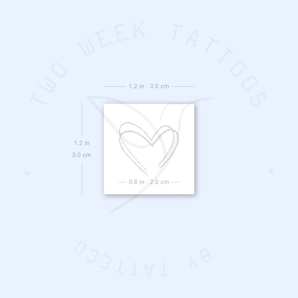 Double Heart Semi-Permanent Tattoo - Set of 2