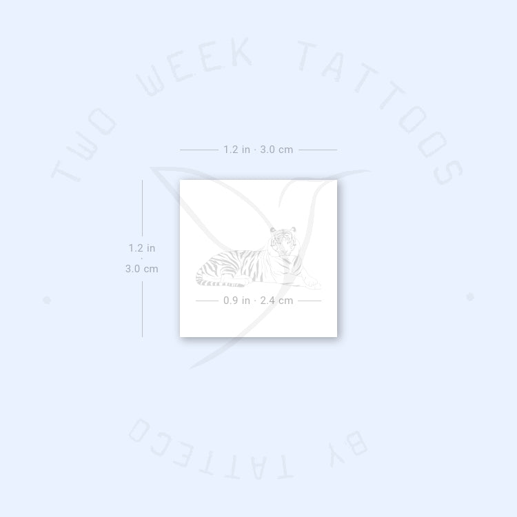 Resting Tiger Semi-Permanent Tattoo - Set of 2