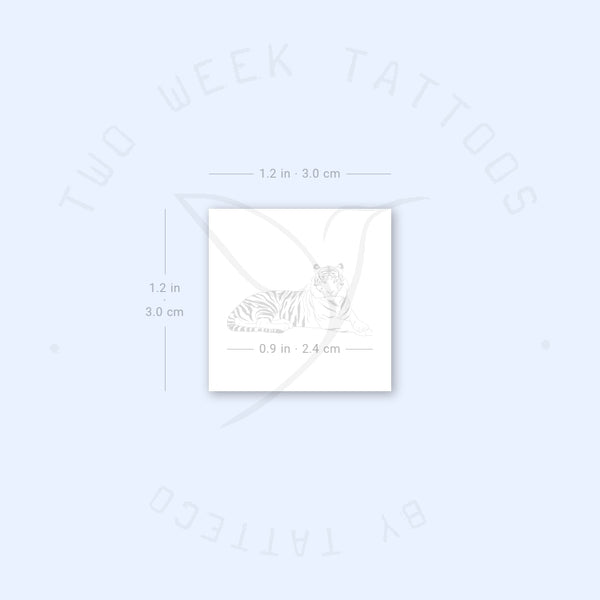 Resting Tiger Semi-Permanent Tattoo - Set of 2