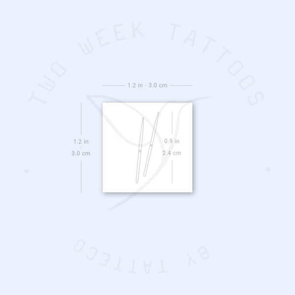 Drumsticks Semi-Permanent Tattoo - Set of 2