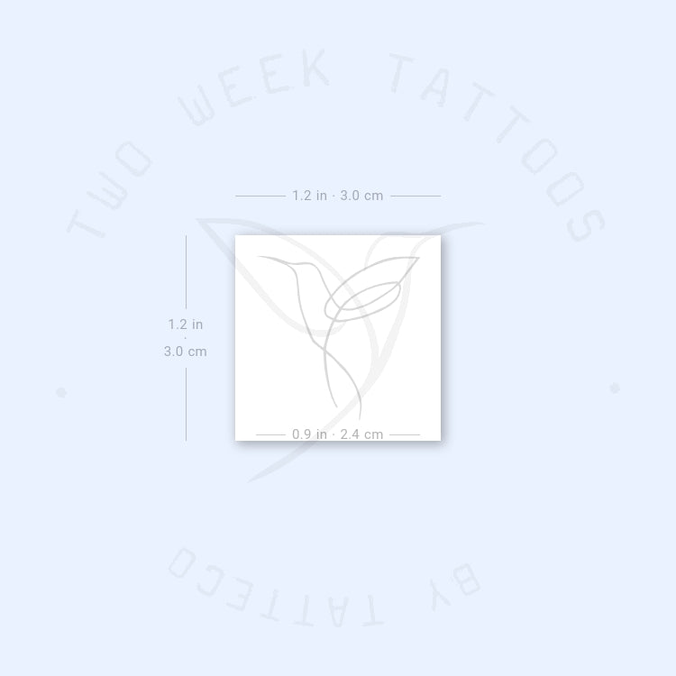 Single Line Hummingbird Semi-Permanent Tattoo - Set of 2