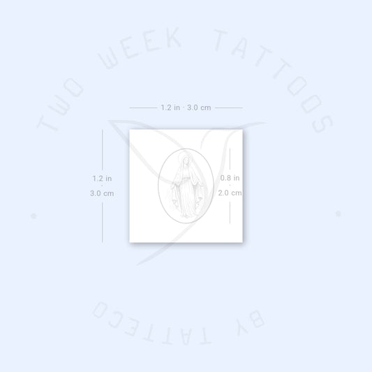 Virgin Mary Medal Semi-Permanent Tattoo - Set of 2