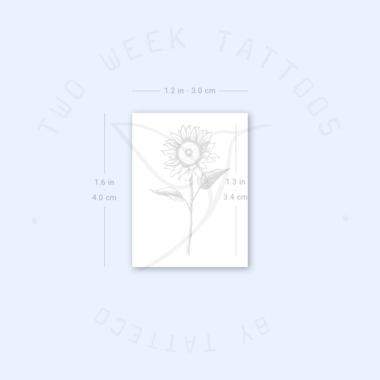 Tatuaje semipermanente de girasol - Juego de 2