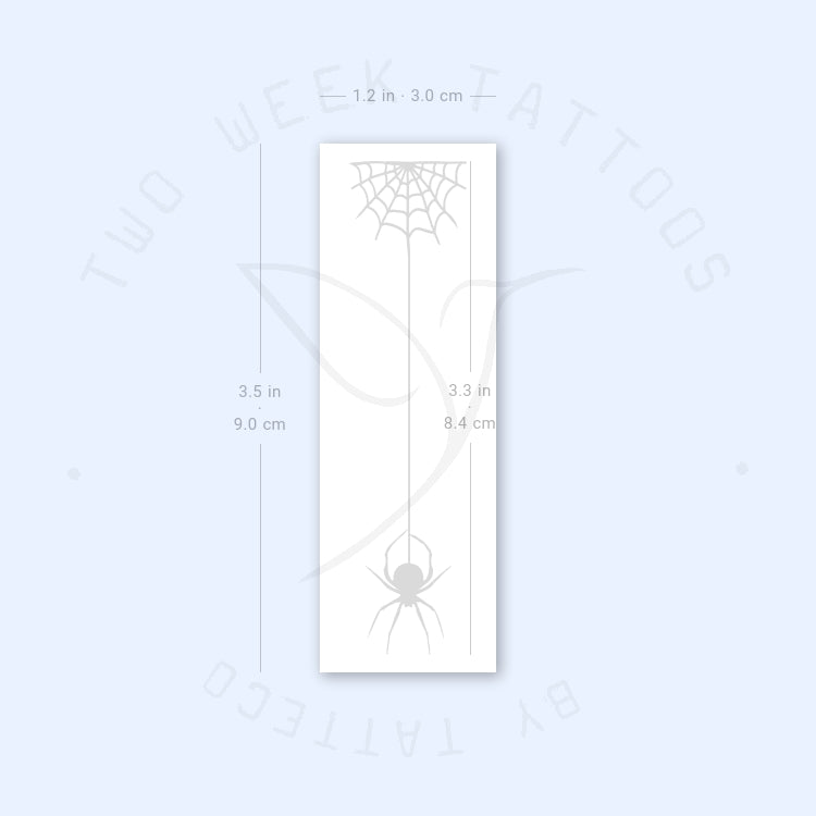 Spiderweb Hanging Spider Semi-Permanent Tattoo - Set of 2