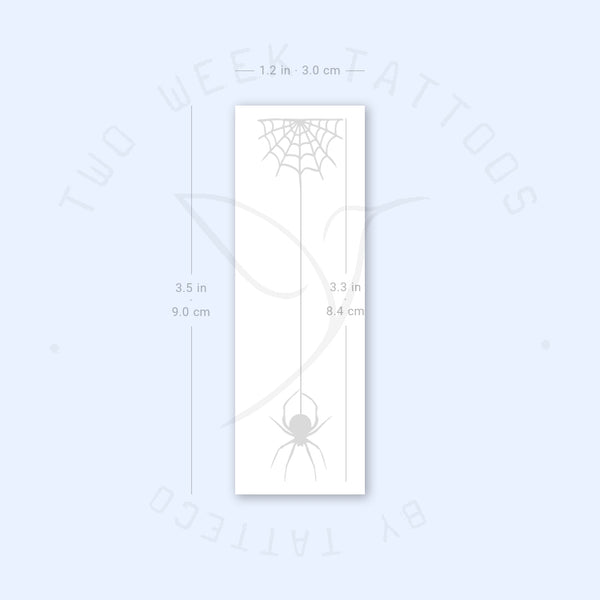 Spiderweb Hanging Spider Semi-Permanent Tattoo - Set of 2