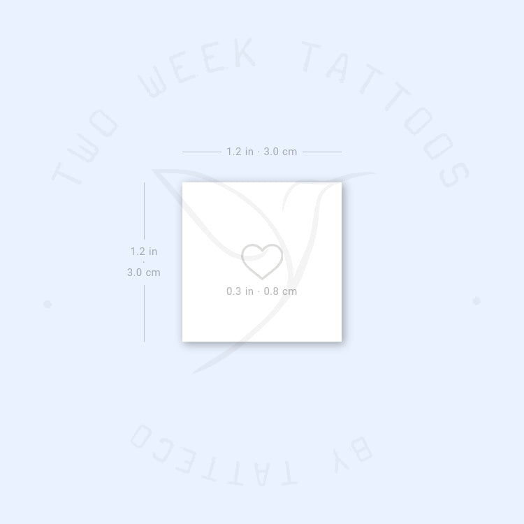 Tiny Heart Outline Semi-Permanent Tattoo - Set of 2