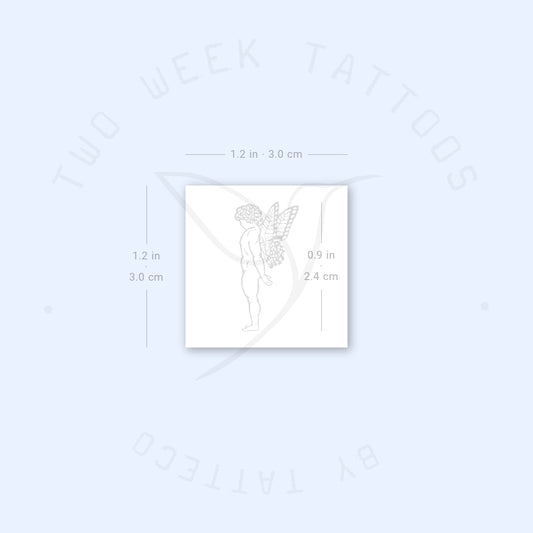 Tatuaje semipermanente de ángel mariposa - Juego de 2