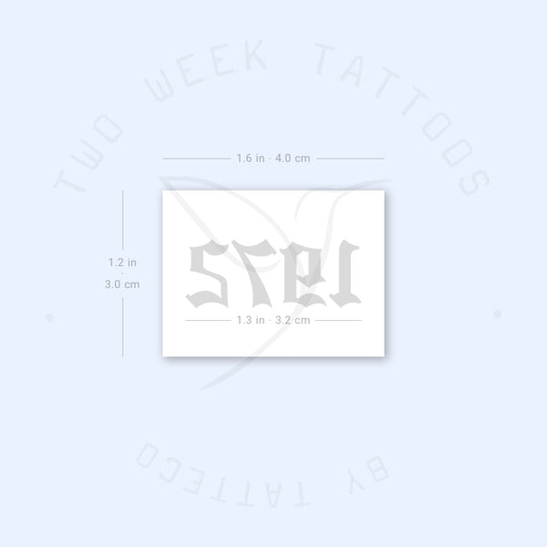 Gothic 1975 Birth Year Semi-Permanent Tattoo - Set of 2