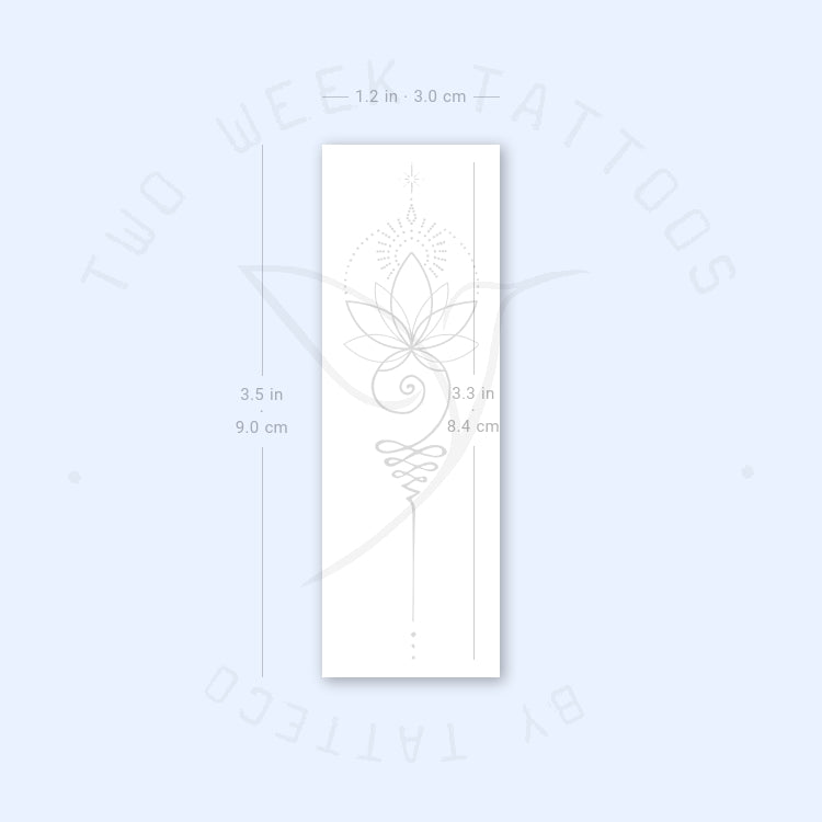 Enlightened Lotus Unalome Semi-Permanent Tattoo - Set of 2