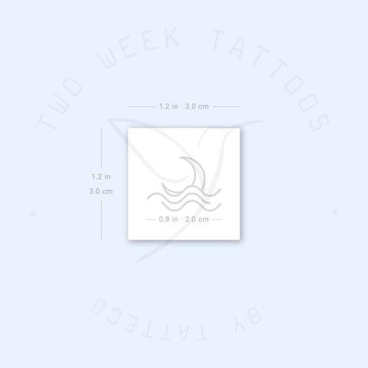 Tatuaje semipermanente de luna marina pequeña - Juego de 2