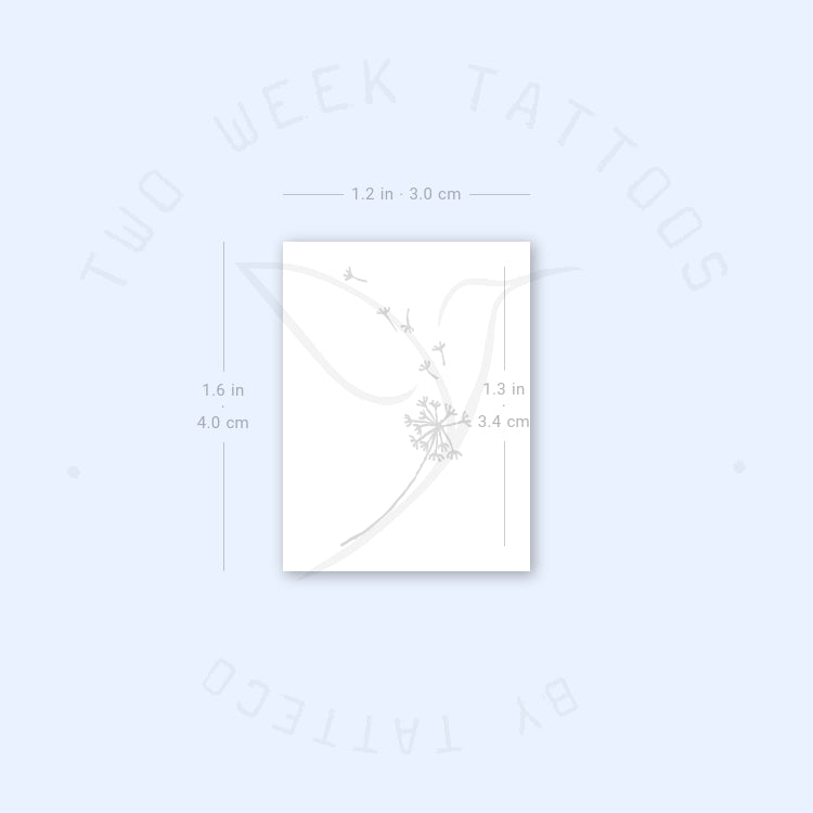 Dandelion And Seeds Semi-Permanent Tattoo - Set of 2