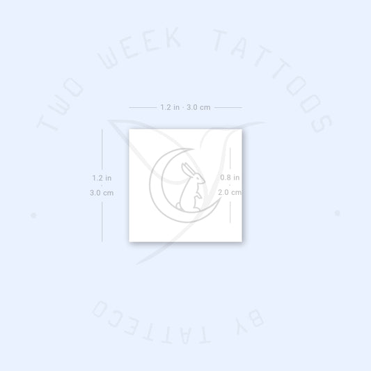 Moon And Rabbit Semi-Permanent Tattoo - Set of 2
