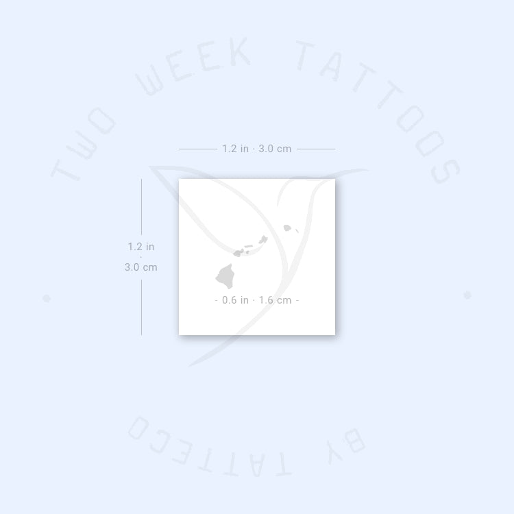Hawaii Map Semi-Permanent Tattoo - Set of 2