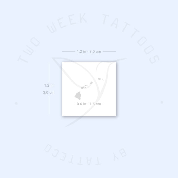 Hawaii Map Semi-Permanent Tattoo - Set of 2