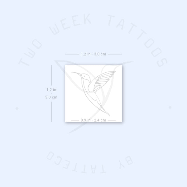 Fine Line Hummingbird Semi-Permanent Tattoo - Set of 2